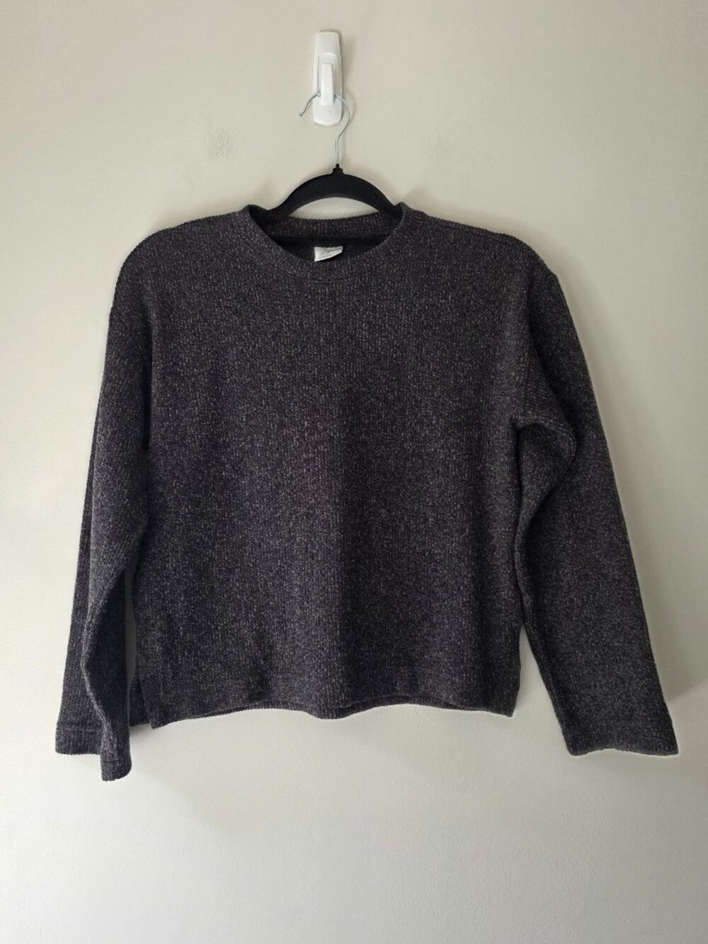 ZARA Kids Girls Charcoal Gray Knit Crewneck Sweater Size 11-12 Years (152 cm)